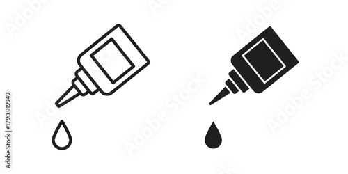 Glue icon vector with glyph style. Stroke liner icons