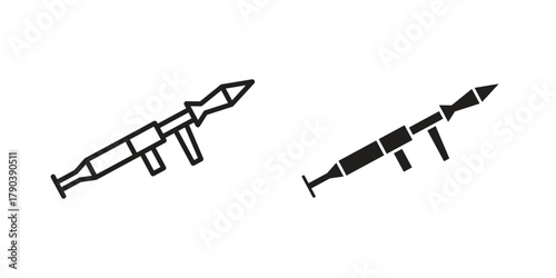 Grenade Launcher icon vector with glyph style. Stroke liner icons