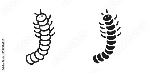 Grub icon vector with glyph style. Stroke liner icons