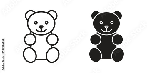 Gummy bear icon vector with glyph style. Stroke liner icons