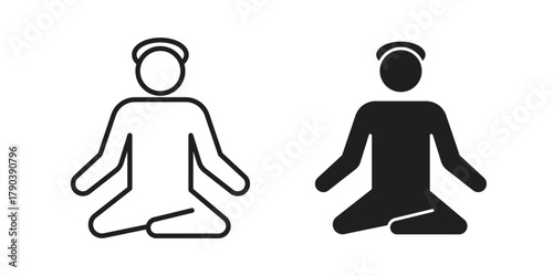 Guru icon vector with glyph style. Stroke liner icons