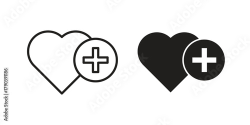 Heal icon vector with glyph style. Stroke liner icons