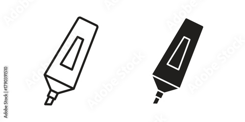Highlighter icon vector with glyph style. Stroke liner icons