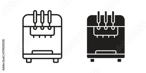 Ice cream maker icon vector with glyph style. Stroke liner icons