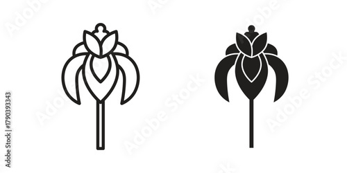 Iris icon vector with glyph style. Stroke liner icons