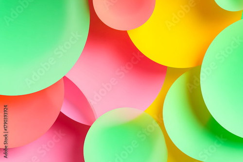 Modern vibrant background with multicoloured round shapes