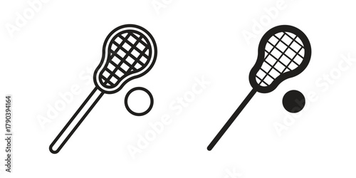 Lacrosse icon vector with glyph style. Stroke liner icons