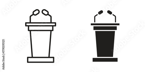 Lectern icon vector with glyph style. Stroke liner icons