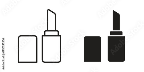 Lipstick icon vector with glyph style. Stroke liner icons