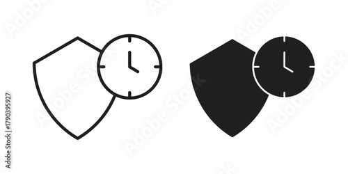 Long term protection icon vector with glyph style. Stroke liner icons