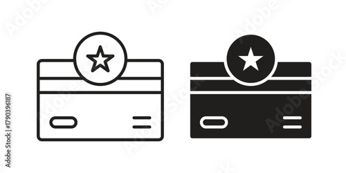 Loyalty card icon vector with glyph style. Stroke liner icons