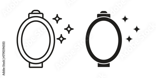 Magic mirror icon vector with glyph style. Stroke liner icons