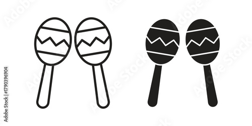 Maracas icon vector with glyph style. Stroke liner icons