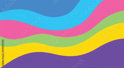 Colorful wavy background. Vibrant rainbow waves abstract background for creative design.