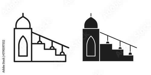Minbar icon vector with glyph style. Stroke liner icons