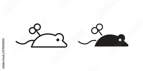 Mouse toy icon vector with glyph style. Stroke liner icons