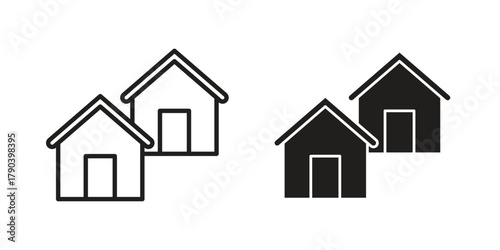 Neighborhood icon vector with glyph style. Stroke liner icons