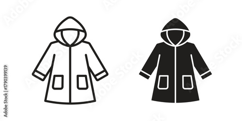 Nylon jacket icon vector with glyph style. Stroke liner icons