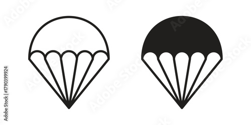 Parachute icon vector with glyph style. Stroke liner icons