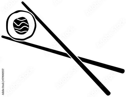 asian illustration japan silhouette food logo cuisine icon japanese outline chinese eat chopsticks chopstick traditional stick kitchen culture pair shape for vector graphic background