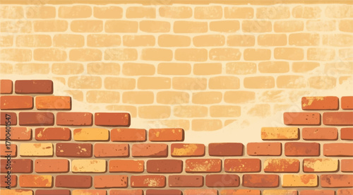 Brick wall background. Brick wall pattern. Seamless brick wall. Illustration of brick wall.