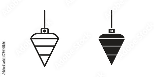 Plumb bob icon vector with glyph style. Stroke liner icons