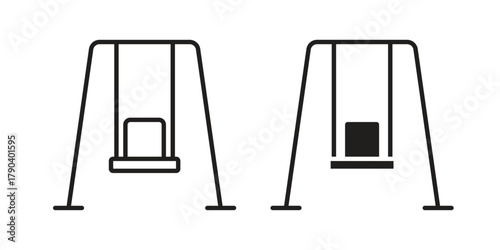 Porch swing icon vector with glyph style. Stroke liner icons