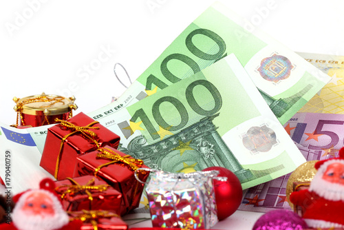Εκτύπωση καμβά Christmas gift packages and euro euro Money