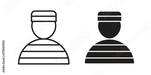 Prisoner icon vector with glyph style. Stroke liner icons