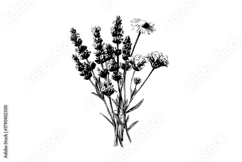 Elegant Lavender Bouquet - Flowery Delight | Clean, isolated vector art for creative projects.