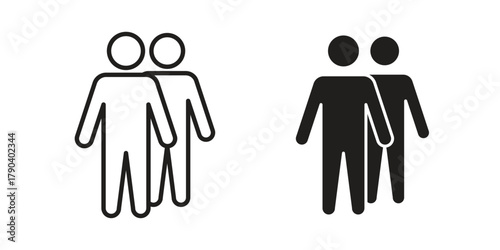 Queue icon vector with glyph style. Stroke liner icons