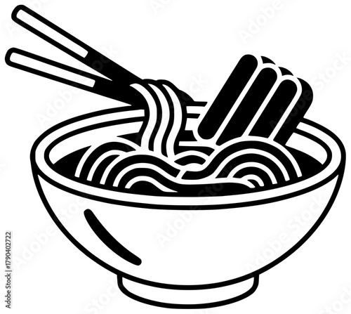 bowl illustration meal silhouette lunch logo cuisine icon food outline delicious noodle dinner asian chinese restaurant japanese soup cooking shape adults vector graphic background