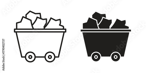 Raw material icon vector with glyph style. Stroke liner icons