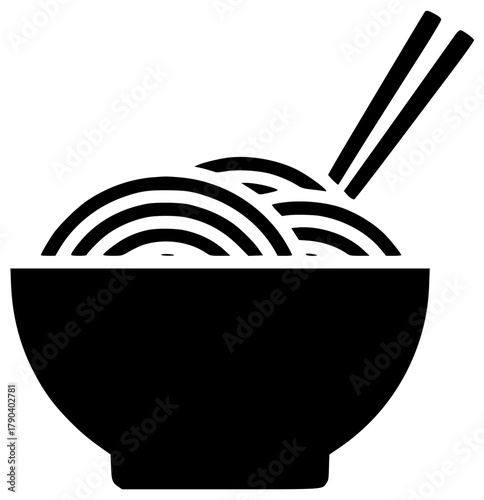bowl illustration meal silhouette lunch logo cuisine icon food outline delicious noodle dinner asian chinese restaurant japanese soup cooking shape adults vector graphic background