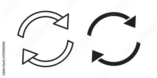 Recurring icon vector with glyph style. Stroke liner icons