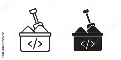 Sandbox icon vector with glyph style. Stroke liner icons