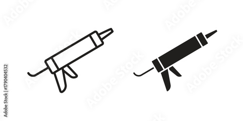 Sealant gun icon vector with glyph style. Stroke liner icons