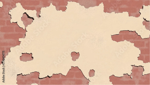 Old weathered wall background. Brick wall pattern. Illustration of a weathered brick wall.