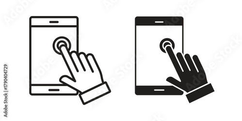 Self service icon vector with glyph style. Stroke liner icons