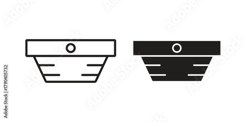 Smoke detector icon vector with glyph style. Stroke liner icons