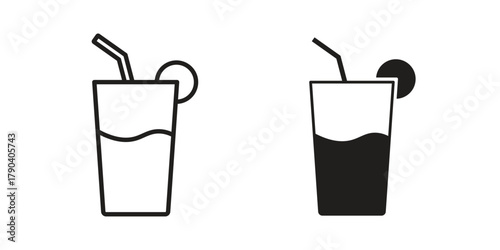 Smoothies icon vector with glyph style. Stroke liner icons