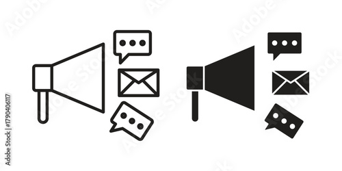 Social campaign icon vector with glyph style. Stroke liner icons