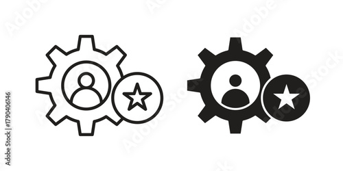 Soft skills icon vector with glyph style. Stroke liner icons