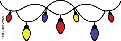 Christmas Light Vector Icon Illustration - Colorful and Festive Holiday Lights for Christmas Decorations, Winter Celebrations, and Seasonal Designs