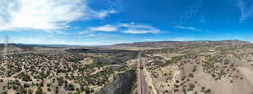 Bild auf Leinwand Aerial landscape of lava fields and Western cliffs along historic route 66 Anzac