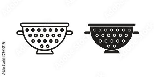 Strainer icon vector with glyph style. Stroke liner icons