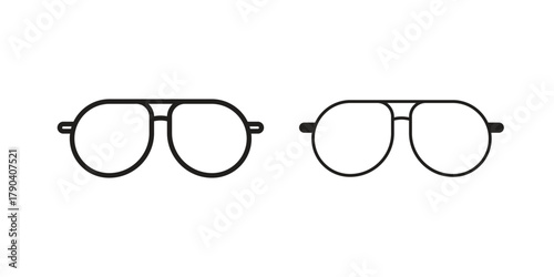 Sun glasses icon vector with glyph style. Stroke liner icons