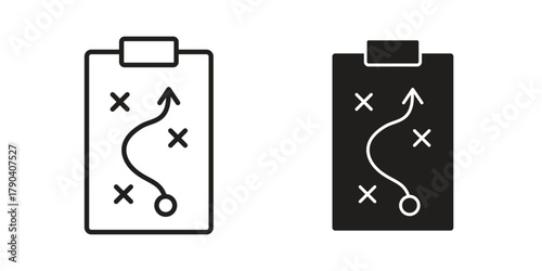 Strategy icon vector with glyph style. Stroke liner icons