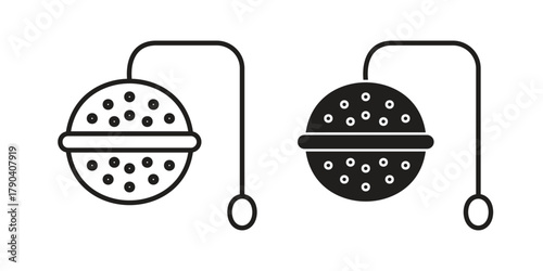 Tea infuser icon vector with glyph style. Stroke liner icons