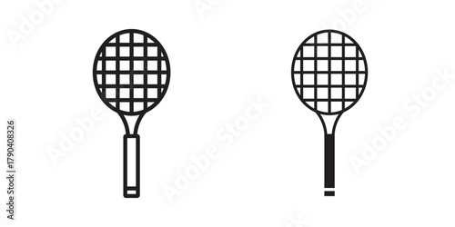 Tennis racket icon vector with glyph style. Stroke liner icons